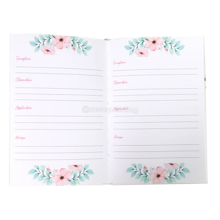 Printed Hardcover Notebook Bible Reading Journal with Stickers