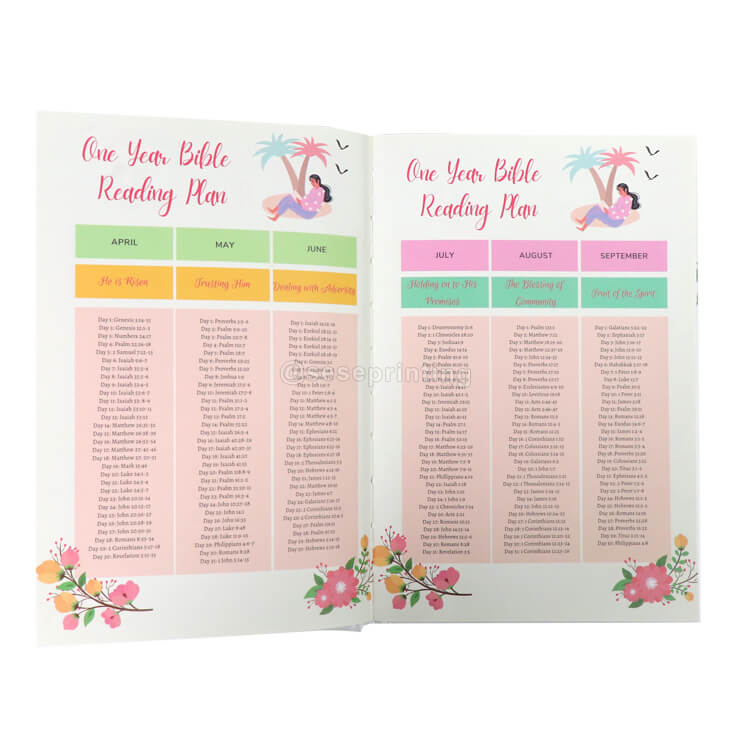 Printed Hardcover Notebook Bible Reading Journal with Stickers