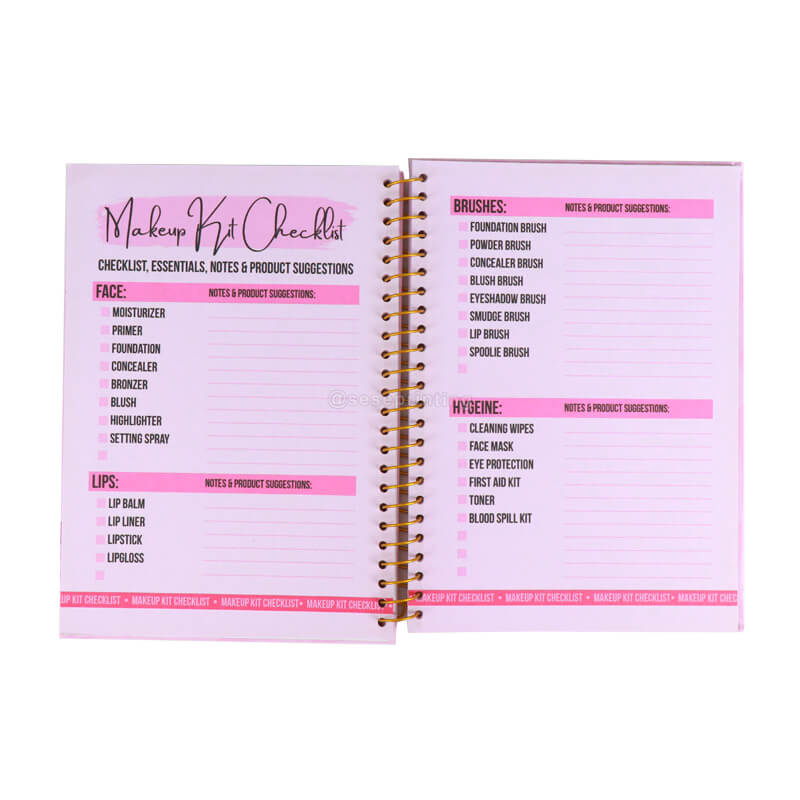 Hardcover Spiral Pink Journal Notebook Custom Planner Manufacturer