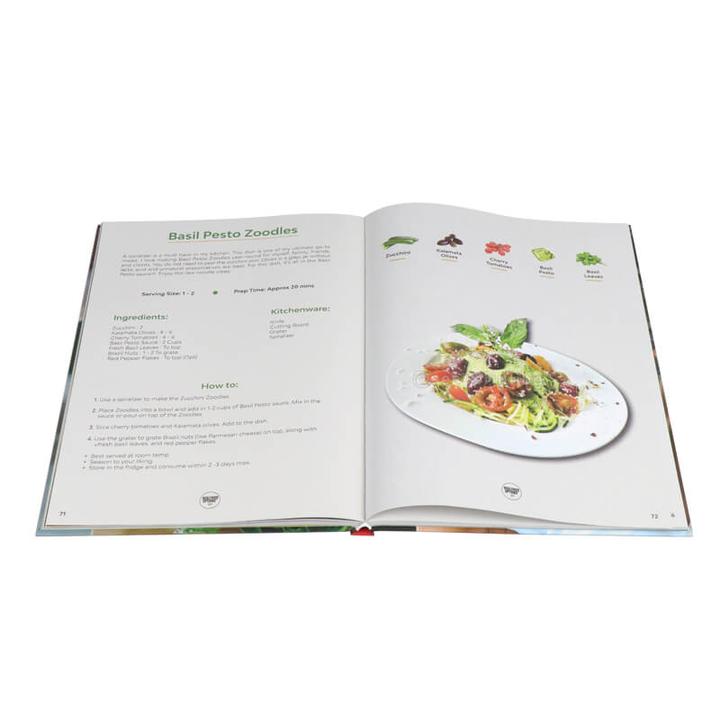 Professional Recipe Book Printing Service Custom Hardcover Cookbook