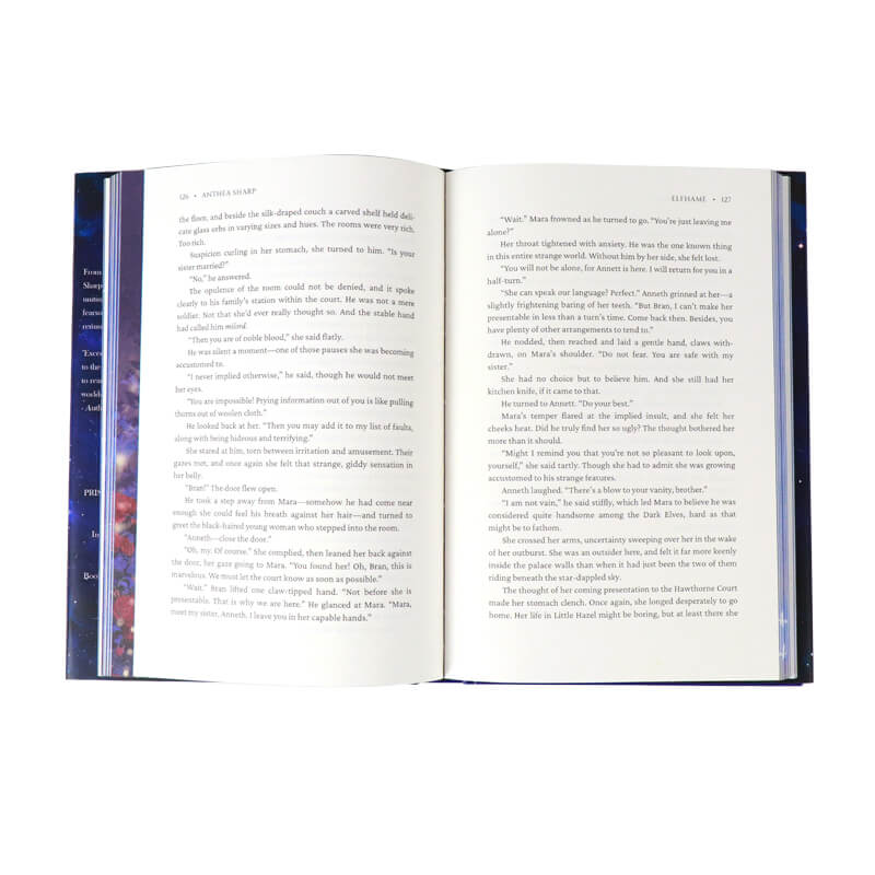 Foil Hardcover Novel Book Printing Sprayed Edges and Dust Jackets