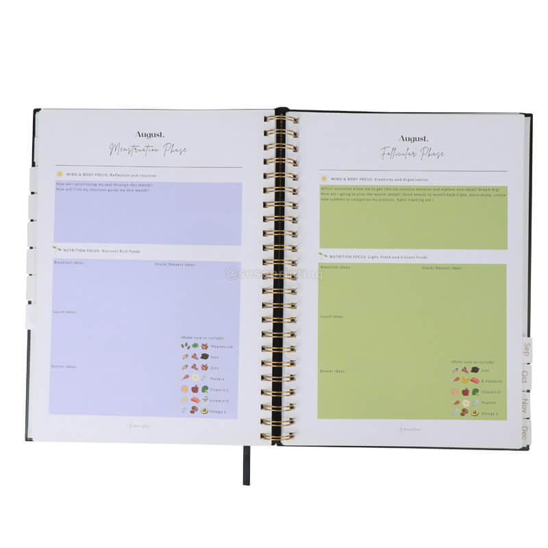 Custom Planner Printing Spiral Hardcover Manifestation Journal