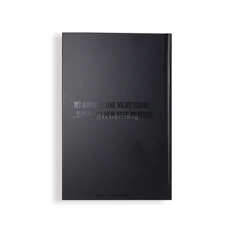 Black Pages with White Ink Printed Hardcover Book with Dark Sprayed Edges