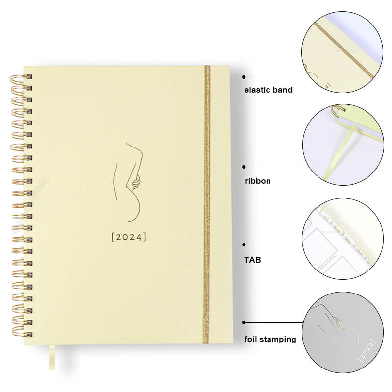 Spiral Hardcover Notebook Custom Self Care Journal Diary Printing