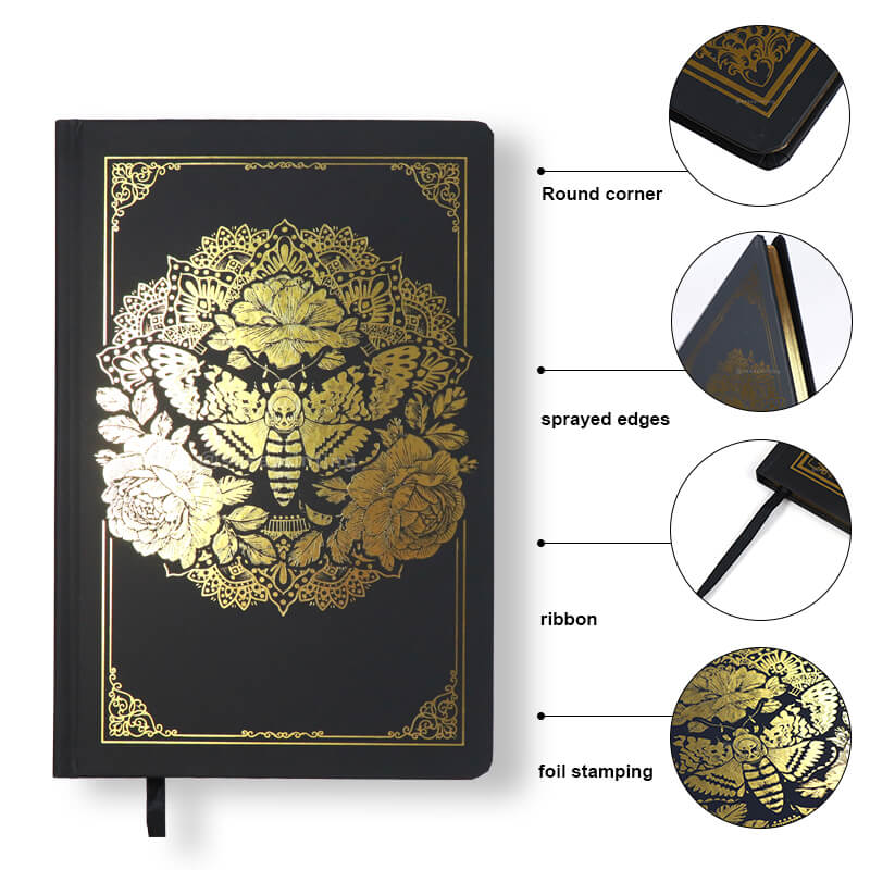 Foiled Cover Journal Custom Hardcover Planner with Gold Edges