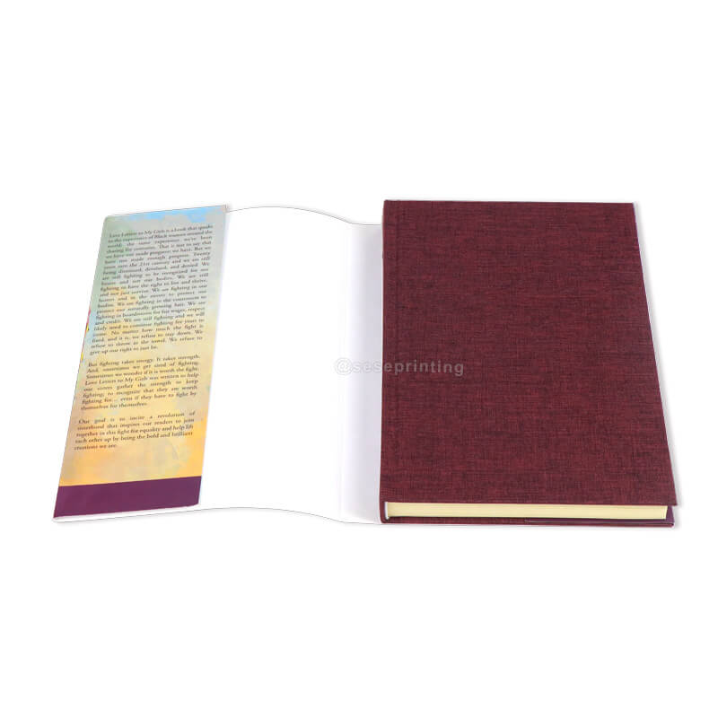 Cloth Fabric Linen Cover Case Bound Book Printed with Dust Jacket