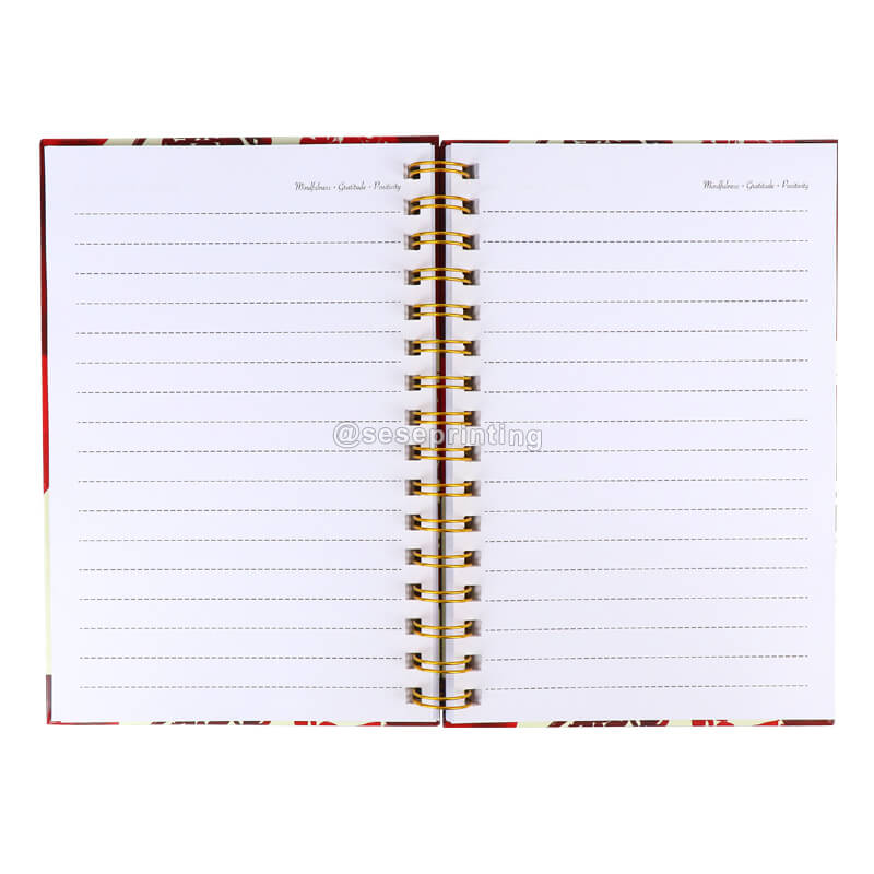 Hardcover Wire Bound Journal Custom Spiral Notebooks Printing