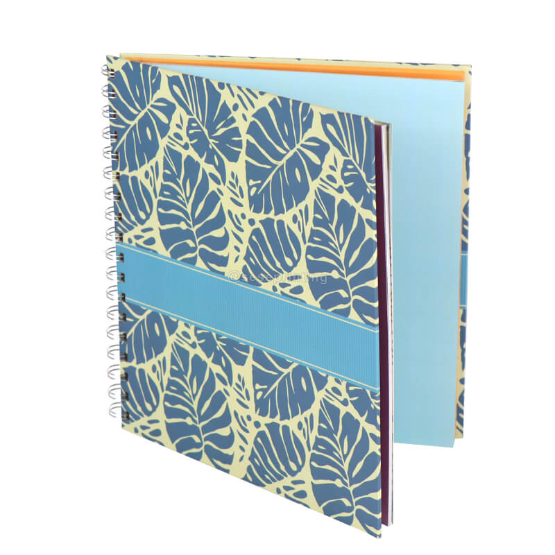 Custom Hardcover Spiral Notebook Printing with PVC Pocket