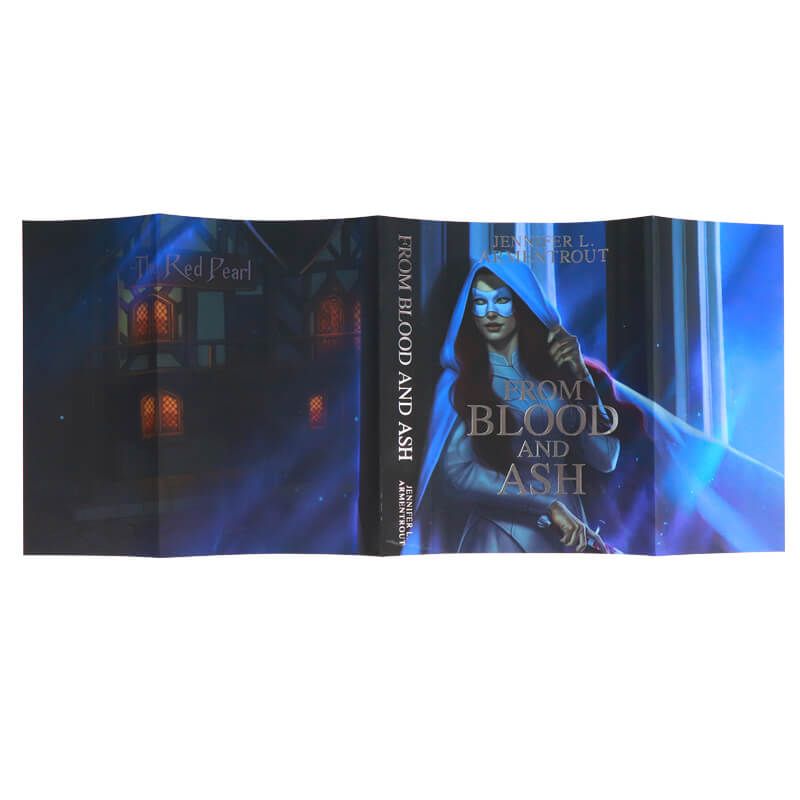 Single Side Printing Book Dust Jacket with Silver Foil Letters