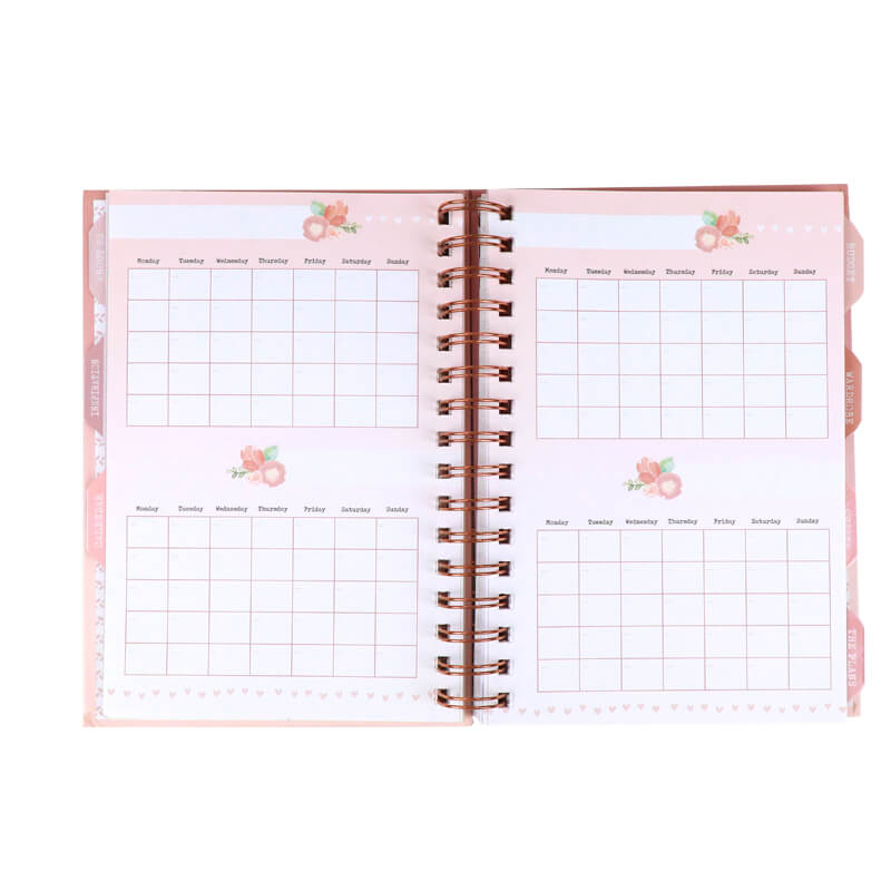 Undated Spiral Journal Custom Printing Wedding Planner with Stickers