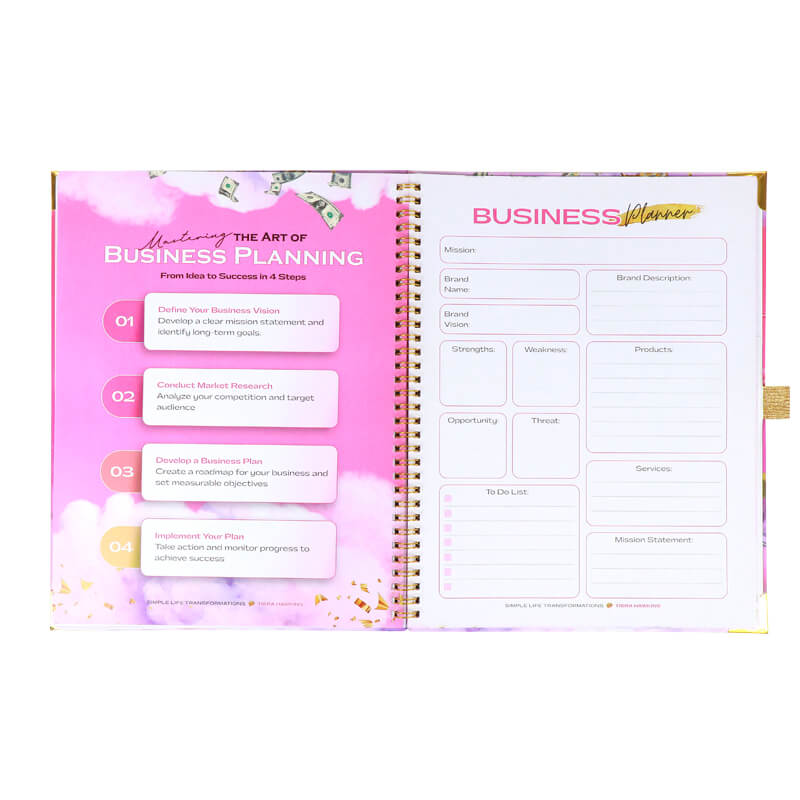 Budget Planner Printing Spiral Hardcover Mindset and Goals Journal