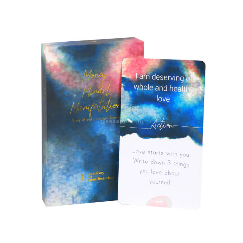 Daily Manifestation Cards Printing Affirmation Card Deck with Rigid Box