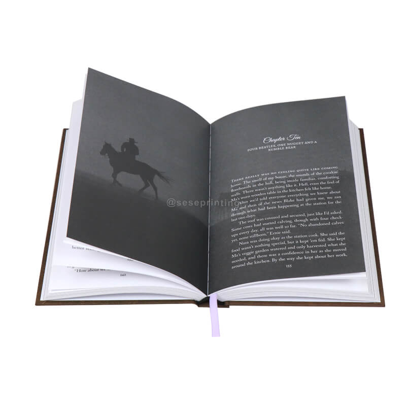 Black and White Printing Hardcover Fiction Novels with Spot UV