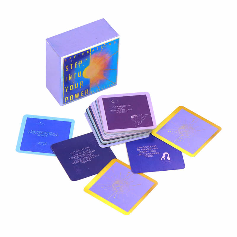 Mini Card Game Custom Printing Affirmation Cards Deck with Box