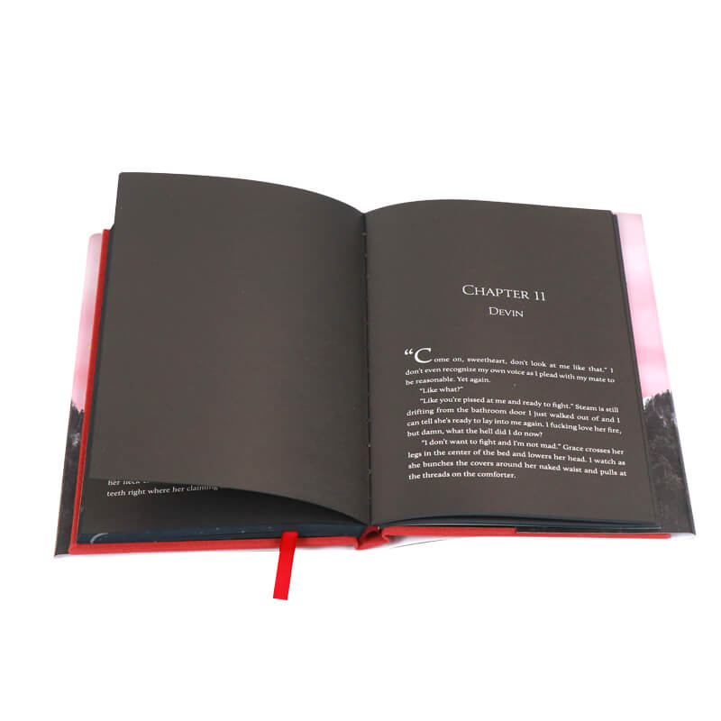 Black Pages with White Ink Printing Hardcover Book Series with Sprayed Edges