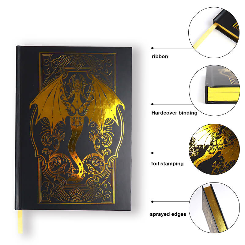 Custom Hardcover Journal with Gold Foil Edges and Endpapers