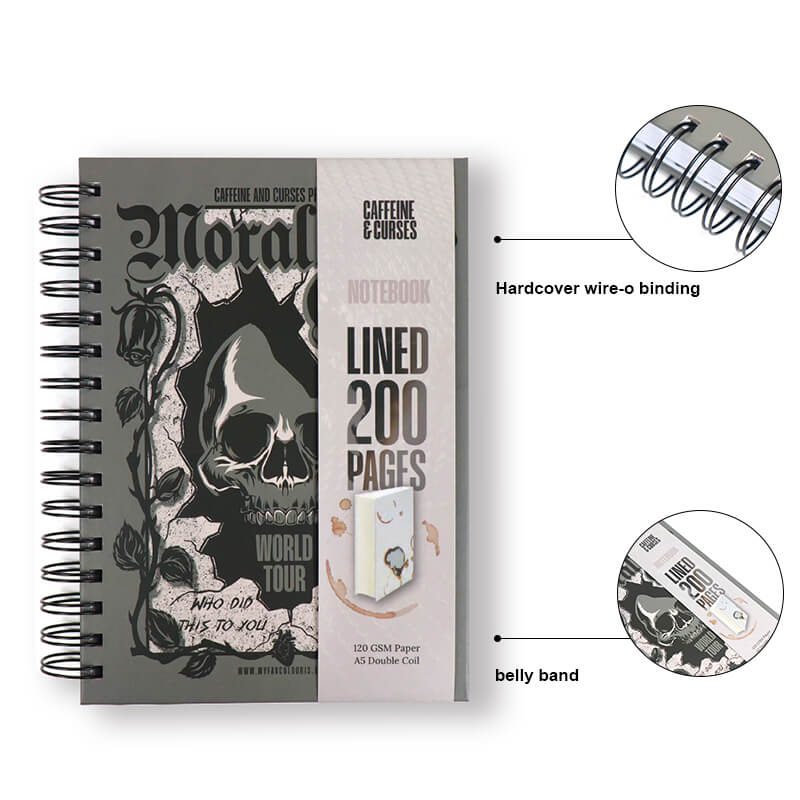 Double Coil Journal Personalized 200 Pages Spiral Notebook Printing