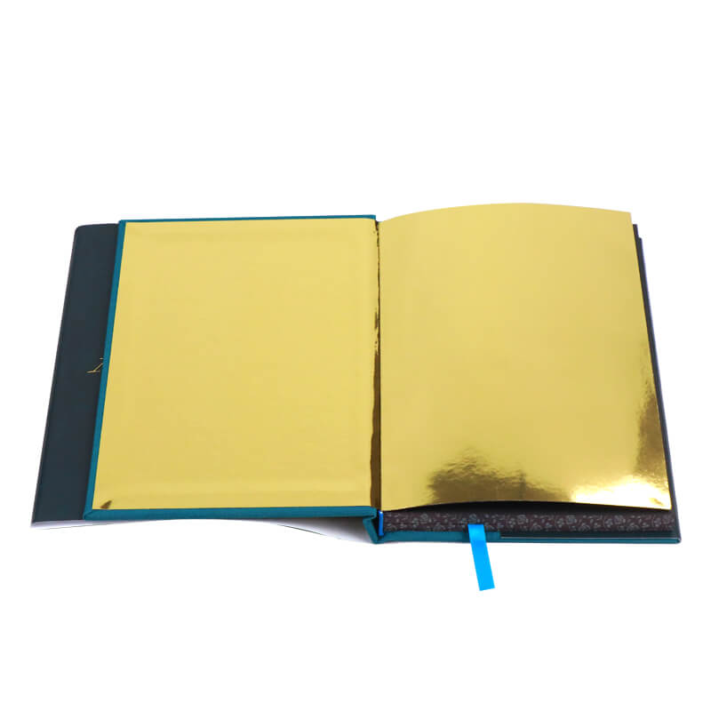 Black Pages with White Ink Printing Cloth Hardcover Book with Sprayed Edges