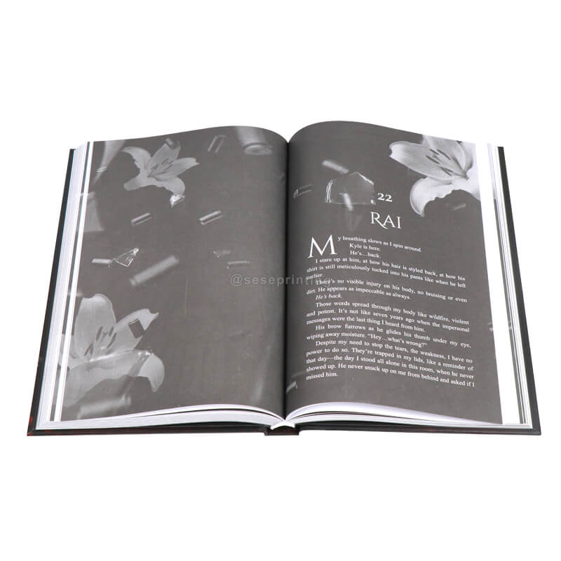 Book Printing Services Black and White Printing Foil Hardback Fiction Novels