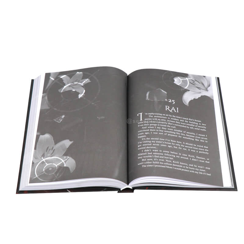 Book Publishing Black and White Printing Foil Hardcover Fiction Novel