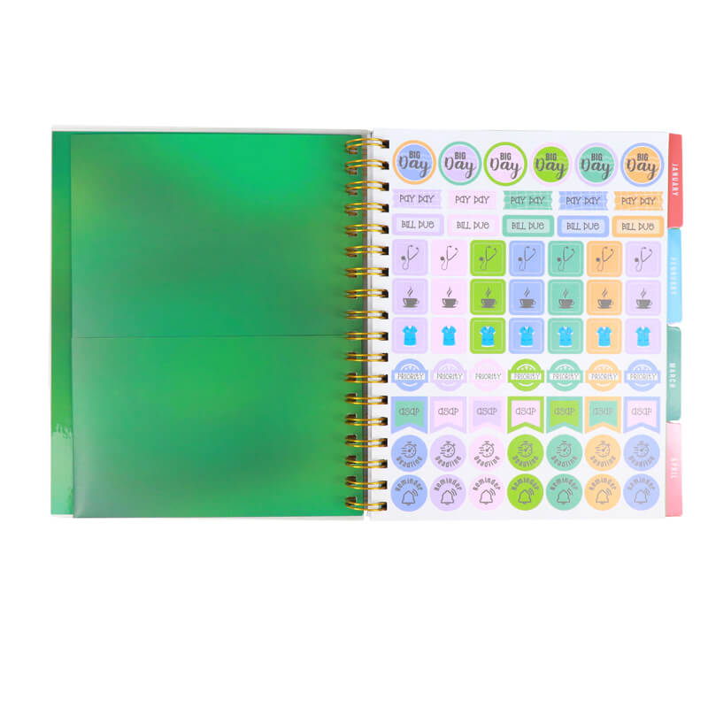 Daily Journal Printing Spiral PVC Cover Planner Organizer for Nurses