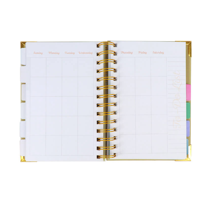 Custom A5 Hardcover Spiral Journal Printing Daily Weekly Planner