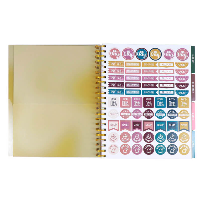 Custom Internal Pages Journal Printed with PVC Cover and Sticker