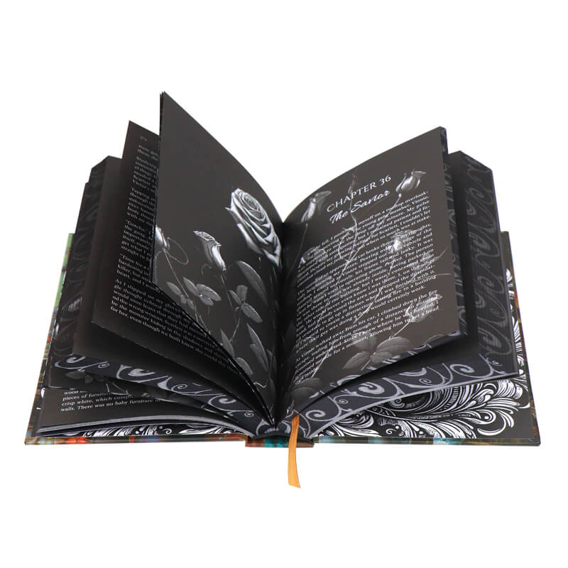 Create Black Pages White Ink Printing Hardcover Dark Romance Book Features Sprayed Edges