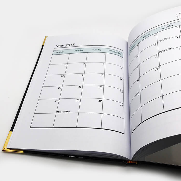 Custom Printed Gold Foil Agenda Diary with high quality