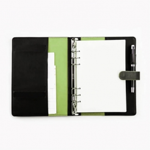 Custom PU Leather Cover Notebook With Zipper Pocket