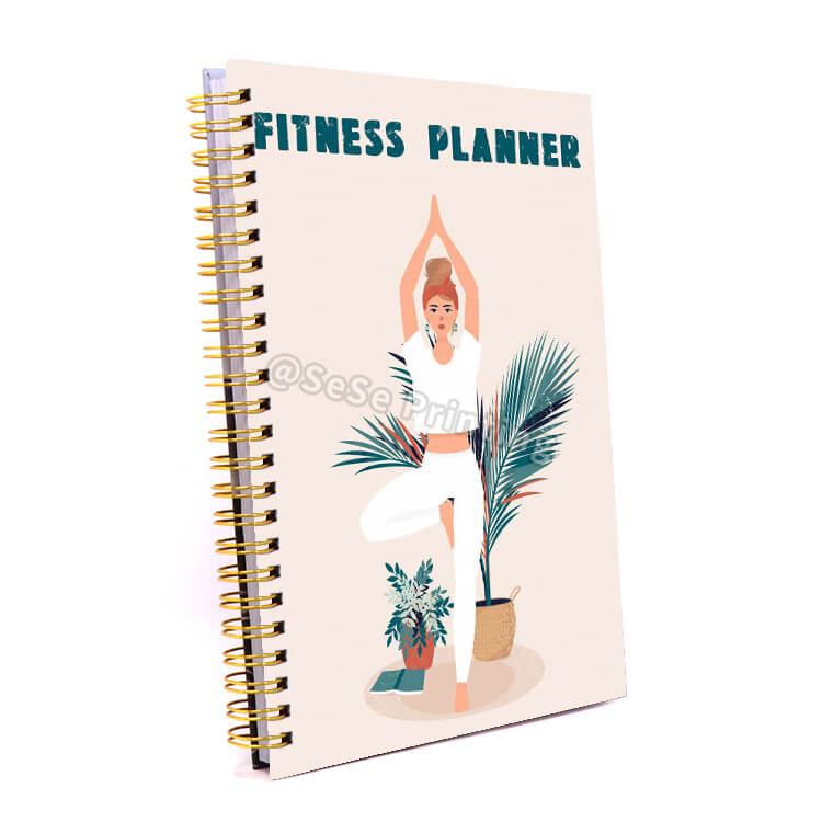 Custom Hardcover A5 Workout Fitness Spiral Journal Planner for Women