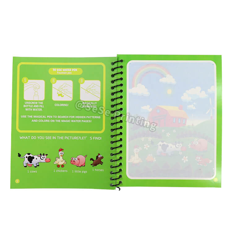 Custom Children Book Colourful Magic Water Drawing Book Writing Doodle Book with Magic Pen