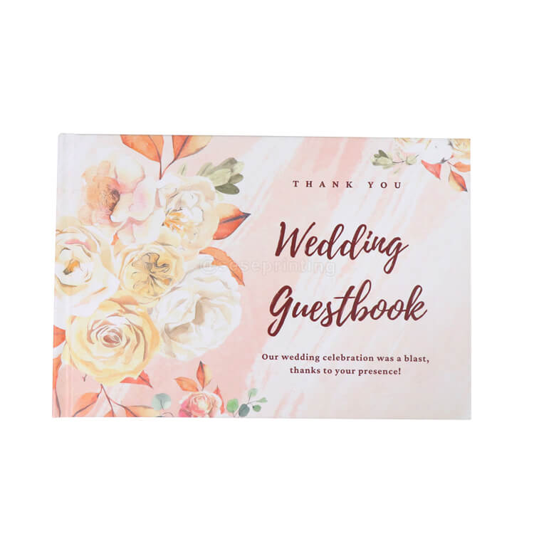 Custom Flowery Planner Wedding Guestbook Hardcover Gratitude Journal Notebook