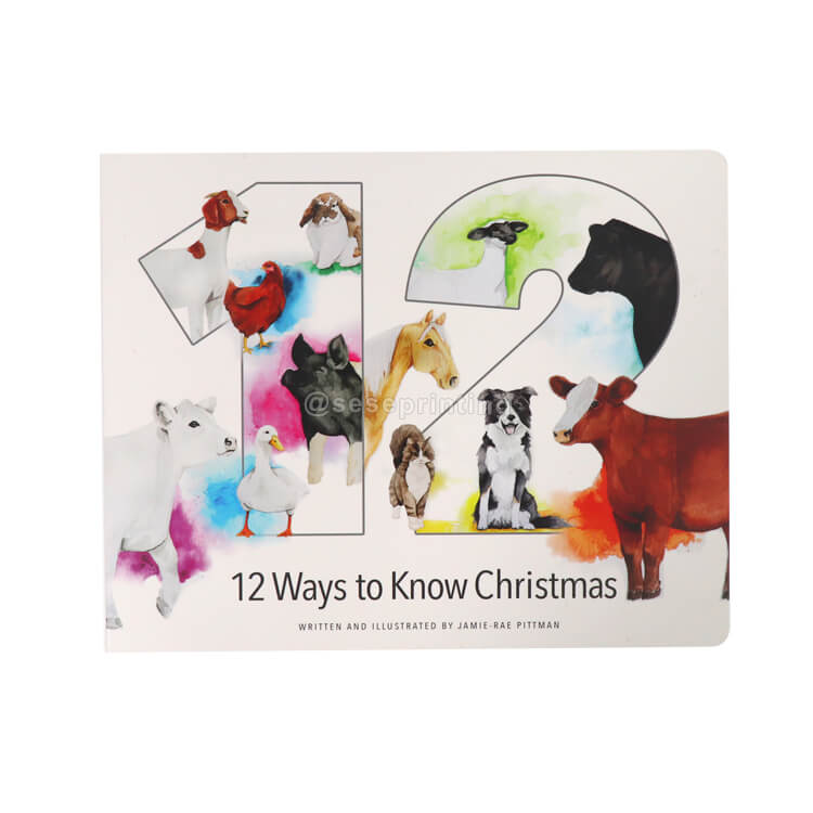 Custom Hardcover Children Kid Board Books Christmas Cardboard Book Printing