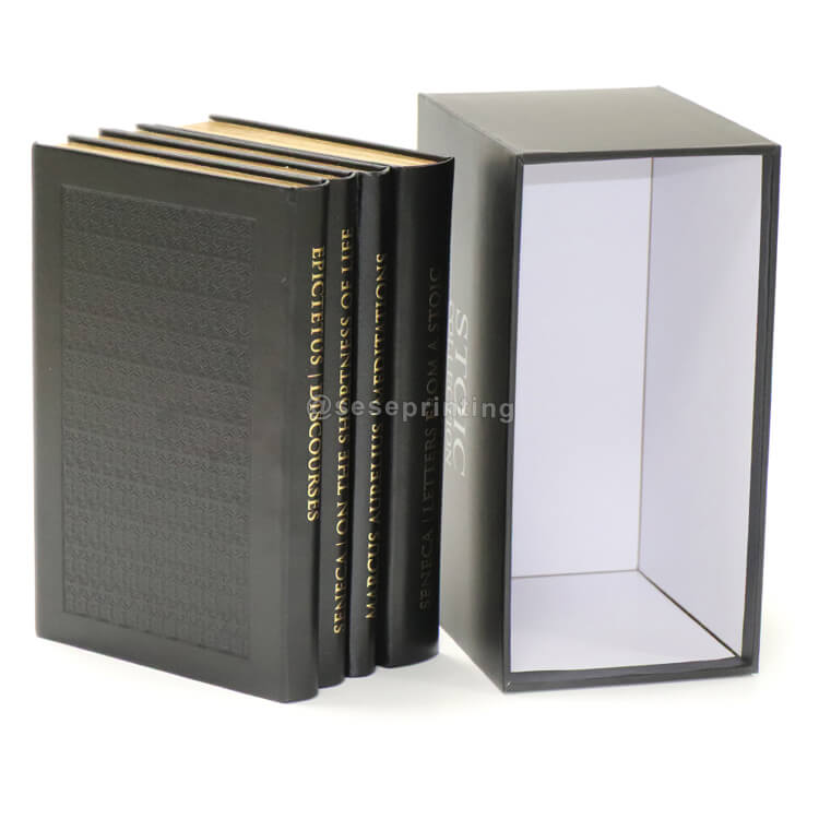 Custom Books Hardcover Novel Book Leather Story Book Printing with Slipcase