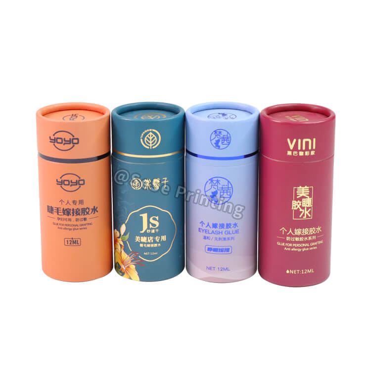 Custom Eye Lash Glue Packaging Cylinder Box Paper Round Tube Box