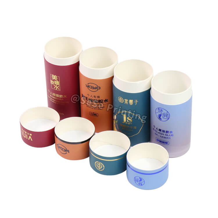 Custom Eye Lash Glue Packaging Cylinder Box Paper Round Tube Box