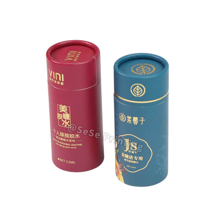 Custom Eye Lash Glue Packaging Cylinder Box Paper Round Tube Box