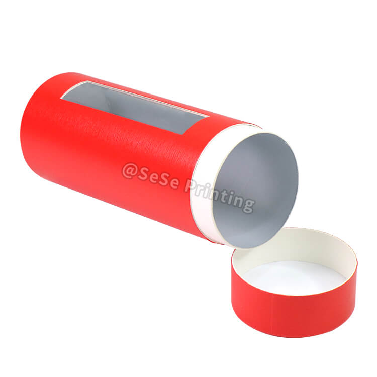Custom Round Paper Tube Packaging Gift Box Cylinder Box with Pvc Window