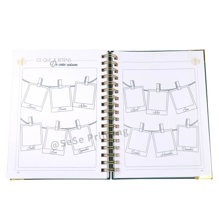 2023 Planner Spiral Notebook Manufacturing Marble Planner Agenda Hardcover Accept Customized Logo Promotion