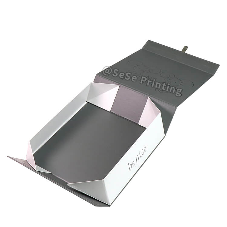 Custom Logo Paper Flat Packing Luxury Magnetic Gift Box Foldable Black Magnetic Gift Box