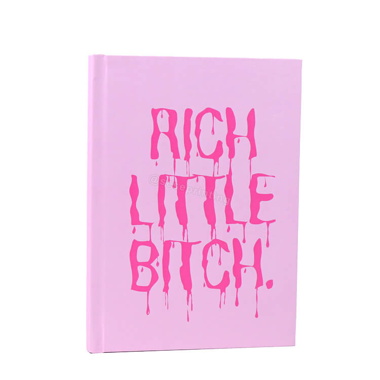 Custom Printing Pink Blank Inside Page Notebook Hardcover Daily Reflection Journal Planner