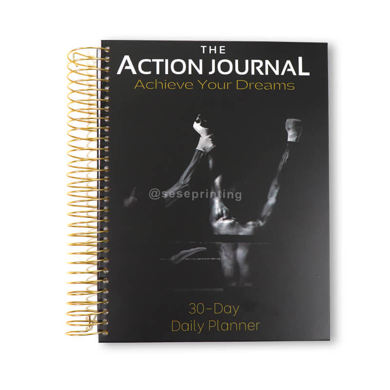 Custom Spiral Hardcover Notebooks Daily Planner 2023 Printing Private Label Action Journal