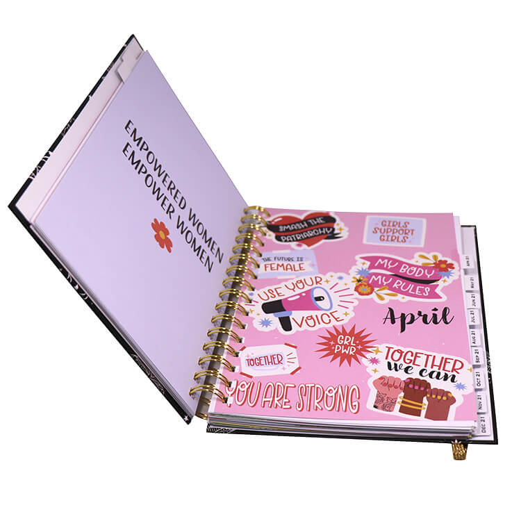 Custom Life Planner Printing Monthly Weekly Daily Planners A5 Spiral Journal Notebook