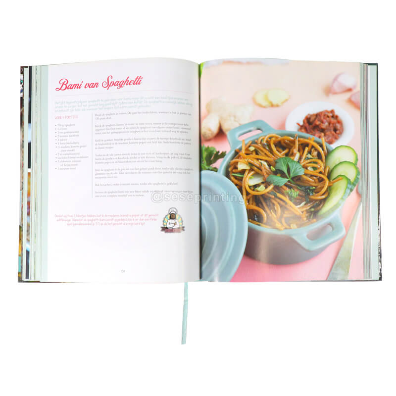 Factory Printing Full Color Cooking Food Book Hardcover Healthy Cookbook Publishing Recipe Book Printing