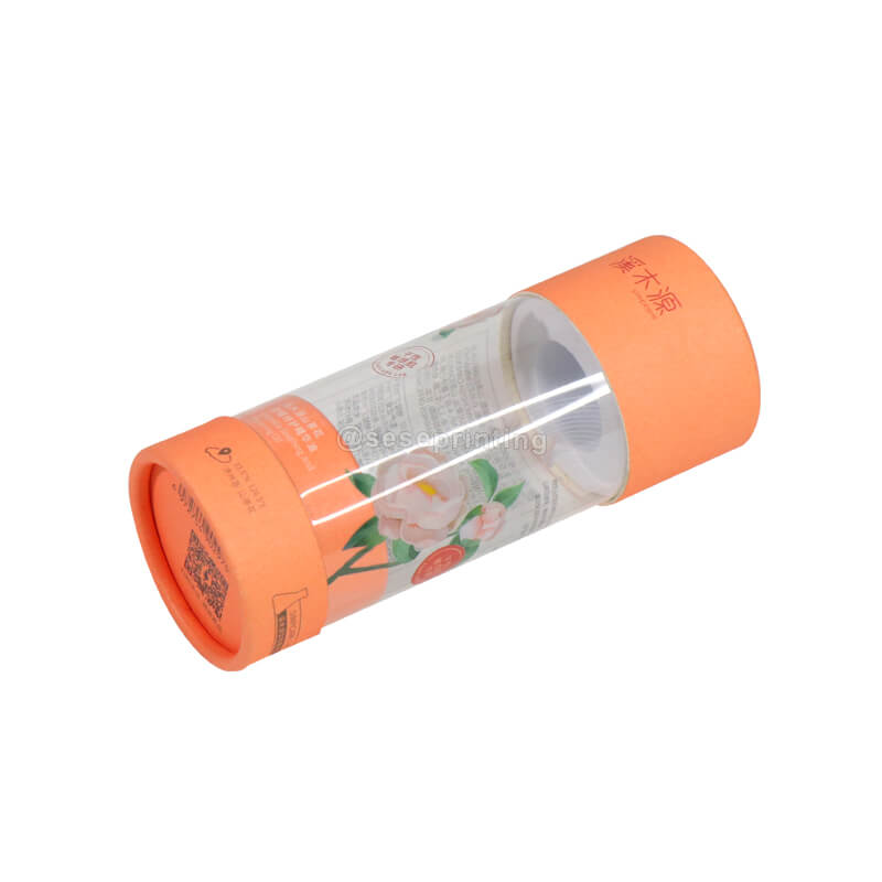 Custom Round Cylinder Gift Box Cardboard Cosmetic Transparent Tube Box Packaging