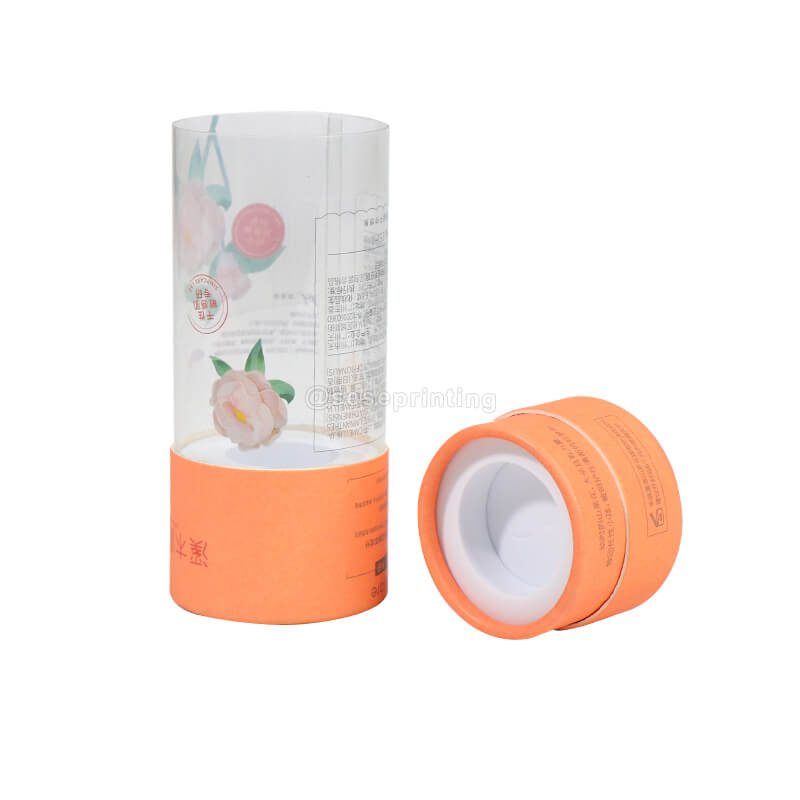 Custom Round Cylinder Gift Box Cardboard Cosmetic Transparent Tube Box Packaging