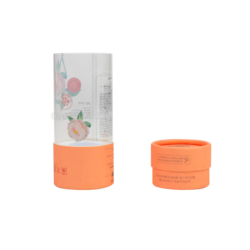 Custom Round Cylinder Gift Box Cardboard Cosmetic Transparent Tube Box Packaging