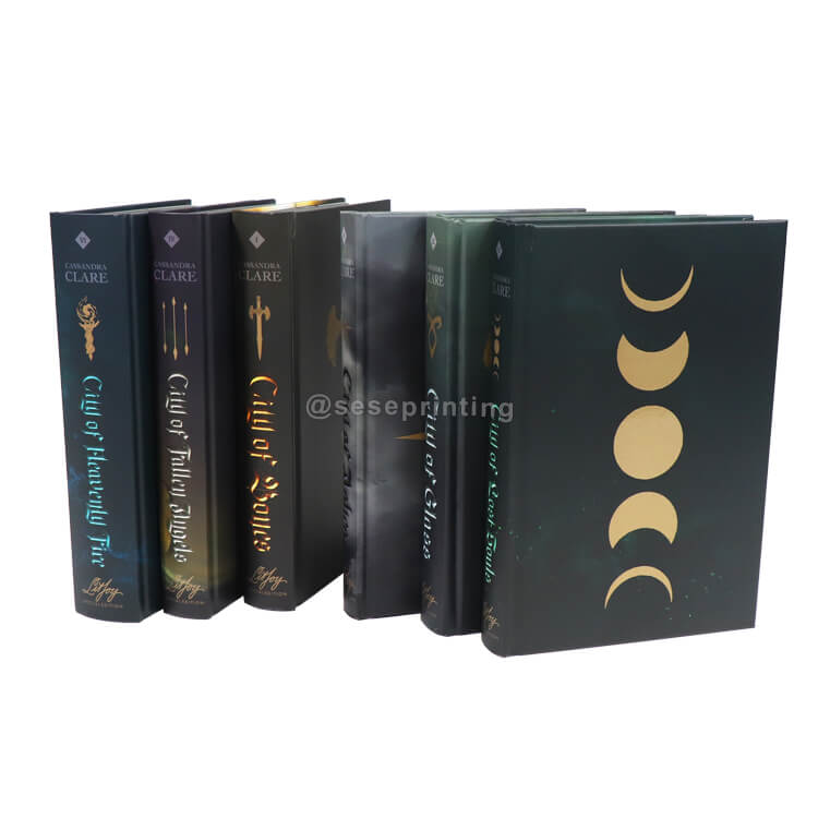 Custom Luxury Printing Book Black and White Hardcover Books with Foil and Stenciled Edges