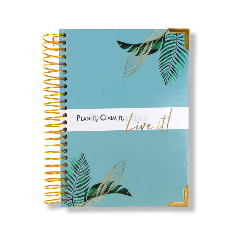 Custom Logo Spiral Weekly Focus Diary Journal Life Planner Agenda Notebook